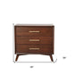 36" Brown Solid Wood Three Drawer Dresser