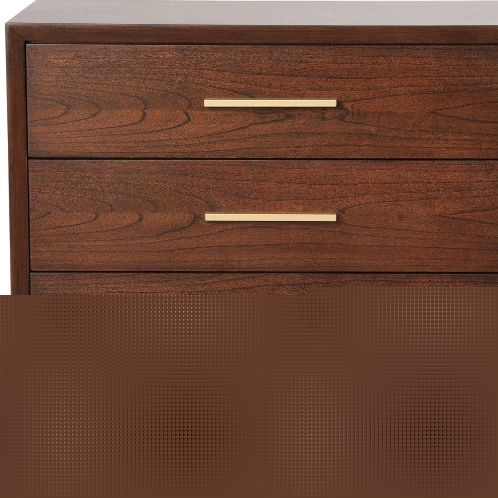 36" Brown Solid Wood Three Drawer Dresser