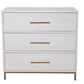 30" White Solid Wood Five Drawer Dresser