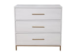 30" White Solid Wood Five Drawer Dresser