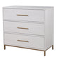 30" White Solid Wood Five Drawer Dresser