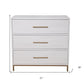 30" White Solid Wood Five Drawer Dresser