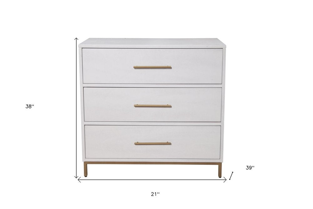 30" White Solid Wood Five Drawer Dresser