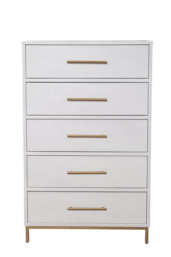 36" White Solid Wood Three Drawer Chest