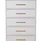 36" White Solid Wood Three Drawer Chest
