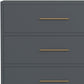 33" Gray Solid Wood Five Drawer Dresser
