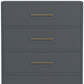 33" Gray Solid Wood Five Drawer Dresser