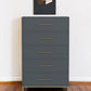 33" Gray Solid Wood Five Drawer Dresser