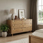 60" Brown Solid Wood Six Drawer Double Dresser