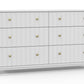 61" White Solid Wood Six Drawer Double Dresser