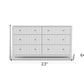 61" White Solid Wood Six Drawer Double Dresser