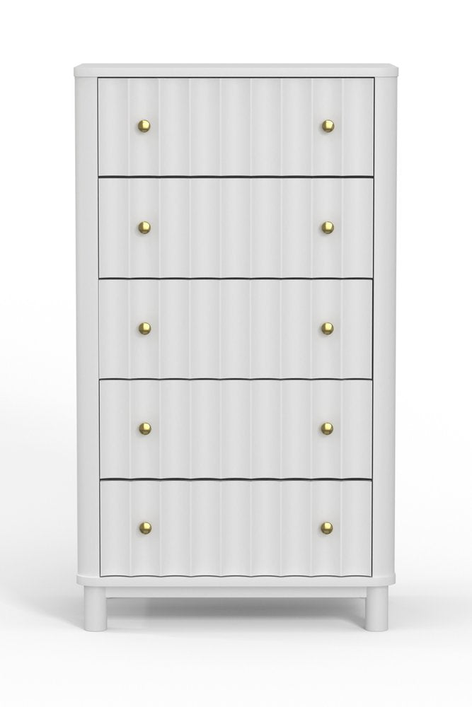 61" White Solid Wood Six Drawer Double Dresser