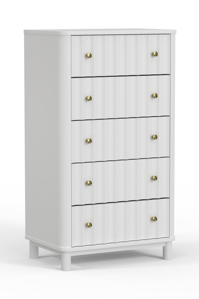 61" White Solid Wood Six Drawer Double Dresser