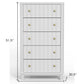 28" White Solid Wood Five Drawer Dresser