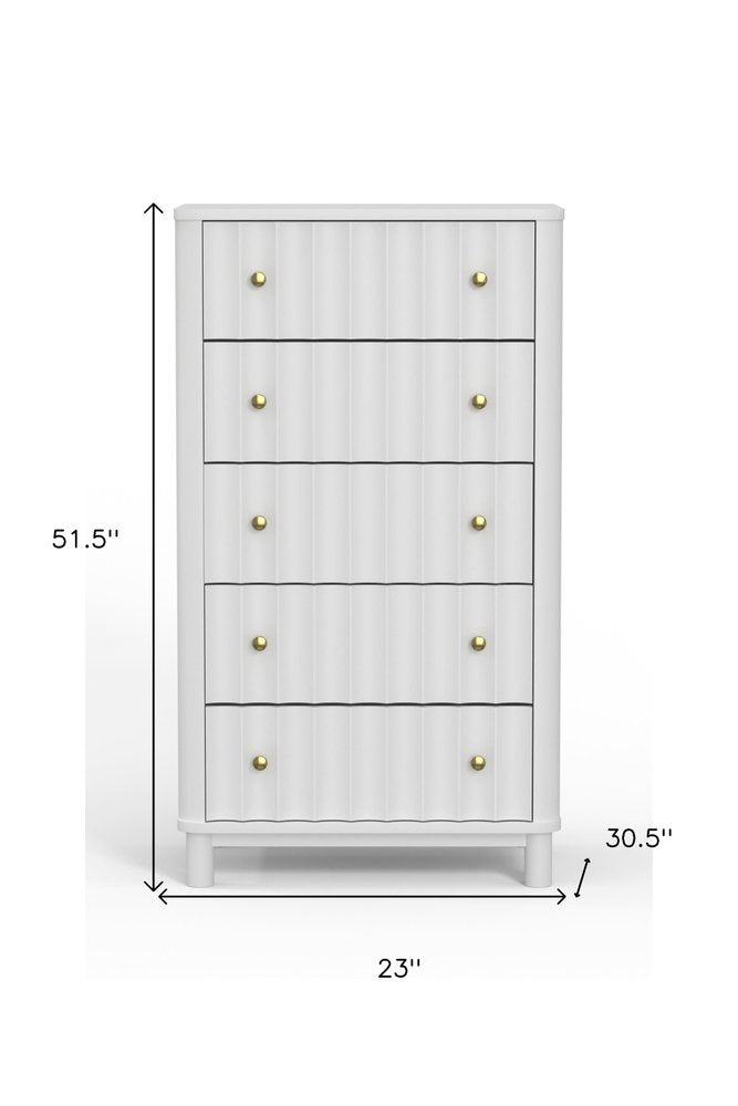 61" White Solid Wood Six Drawer Double Dresser