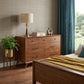 56" Brown Solid Wood Seven Drawer Double Dresser