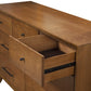 56" Brown Solid Wood Seven Drawer Double Dresser