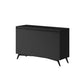 56" Black Solid Wood Seven Drawer Double Dresser