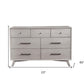 59" Gray Solid Wood Seven Drawer Double Dresser