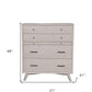 59" Gray Solid Wood Seven Drawer Double Dresser