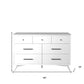56" White Solid Wood Seven Drawer Double Dresser