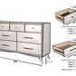 56" White Solid Wood Seven Drawer Double Dresser