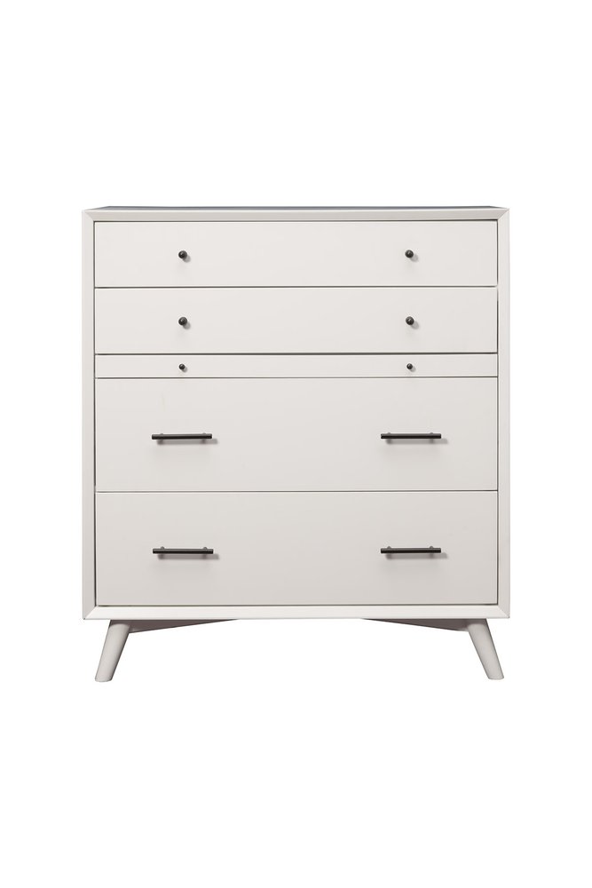 56" White Solid Wood Seven Drawer Double Dresser