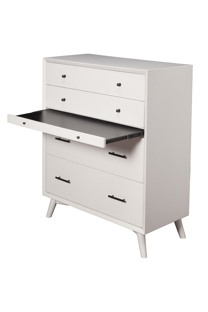 56" White Solid Wood Seven Drawer Double Dresser