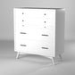 56" White Solid Wood Seven Drawer Double Dresser