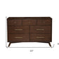 60" Walnut Solid Wood Seven Drawer Double Dresser