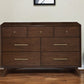 60" Walnut Solid Wood Seven Drawer Double Dresser