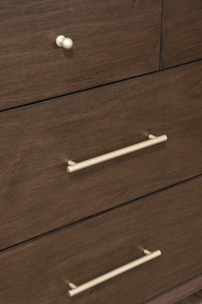 60" Walnut Solid Wood Seven Drawer Double Dresser