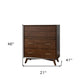 38" Mahogany Solid Wood Four Drawer Dresser