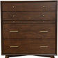 38" Mahogany Solid Wood Four Drawer Chest