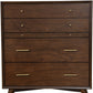 38" Mahogany Solid Wood Four Drawer Dresser