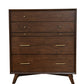 38" Mahogany Solid Wood Four Drawer Dresser
