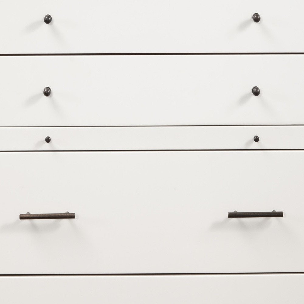 56" Brown And White Solid Wood Seven Drawer Double Dresser