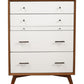 56" Brown And White Solid Wood Seven Drawer Double Dresser