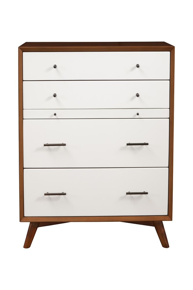56" Brown and White Solid Wood Seven Drawer Double Dresser