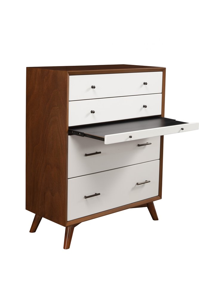 56" Brown And White Solid Wood Seven Drawer Double Dresser