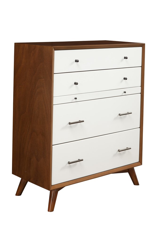56" Brown And White Solid Wood Seven Drawer Double Dresser