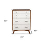 56" Brown and White Solid Wood Seven Drawer Double Dresser