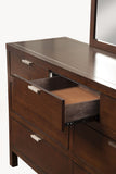 36" Brown Solid Wood Six Drawer Chest