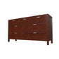 36" Brown Solid Wood Six Drawer Chest