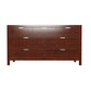 36" Brown Solid Wood Six Drawer Chest