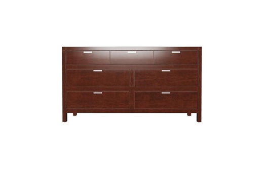 36" Brown Solid Wood Six Drawer Chest
