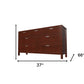 36" Brown Solid Wood Six Drawer Chest