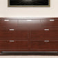 63" Brown Solid Wood Seven Drawer Double Dresser