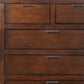 36" Brown Solid Wood Six Drawer Chest