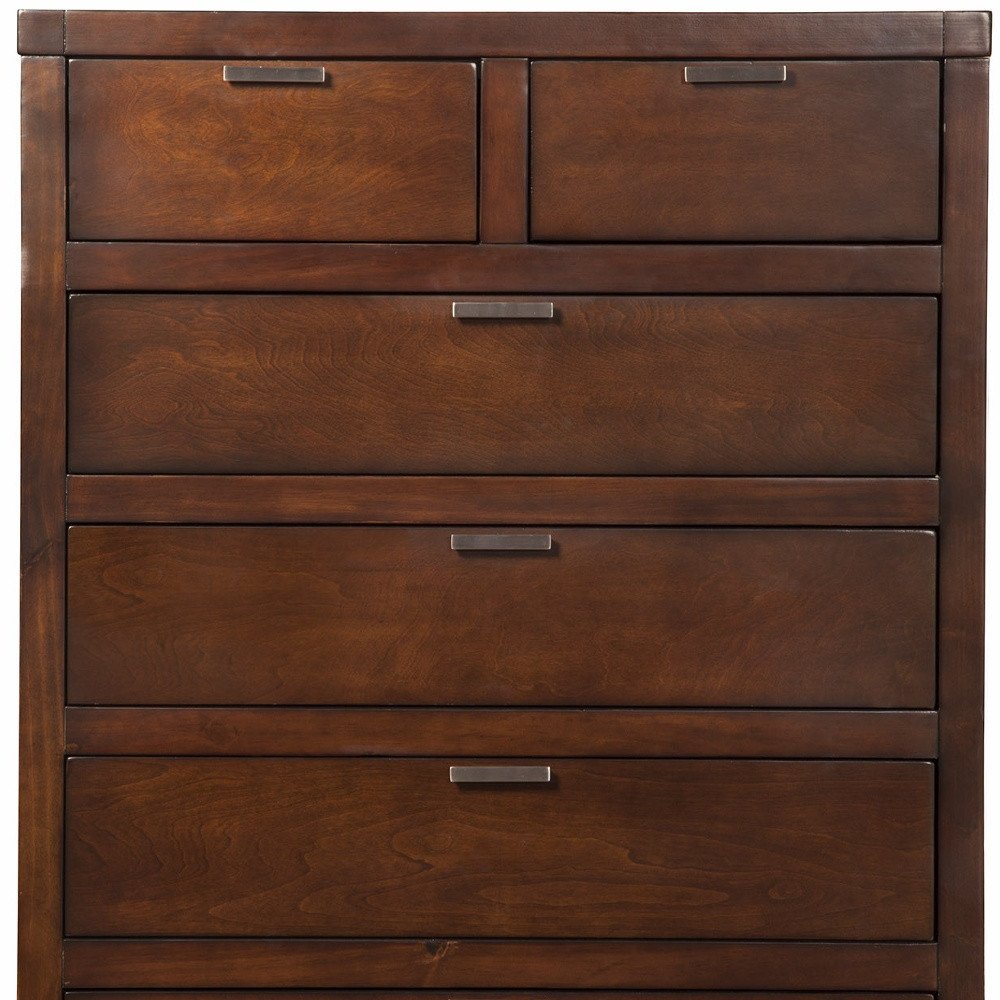 63" Brown Solid Wood Seven Drawer Double Dresser